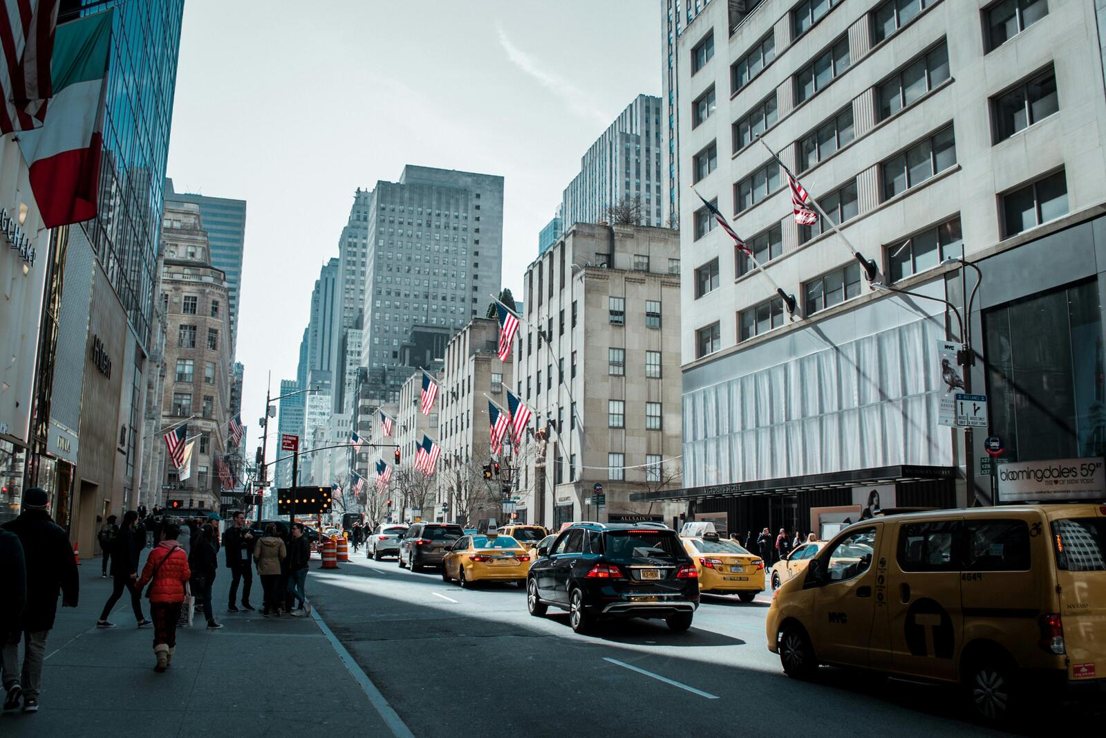 Midtown Manhattan street with pedestrians